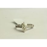 Marquise Cut Diamond Ring, set with 1 marquise cut diamond, 4 claw set