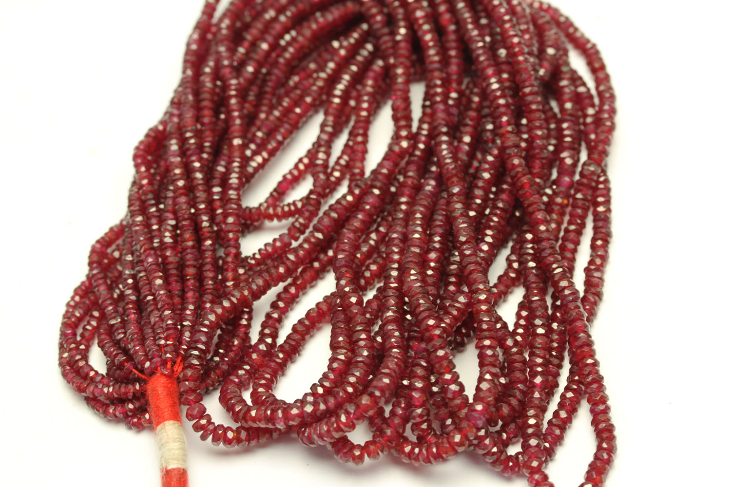 MULTI STRAND RUBY BEADS NECKLACE ESTIMATED AS 324.5CT TOTAL, - Image 3 of 3