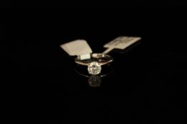 14K BRILLIANT CUT SOLITAIRE DIAMOND RING,estimated as 0.68ct,colour J, clarity SI1-I1 total weight