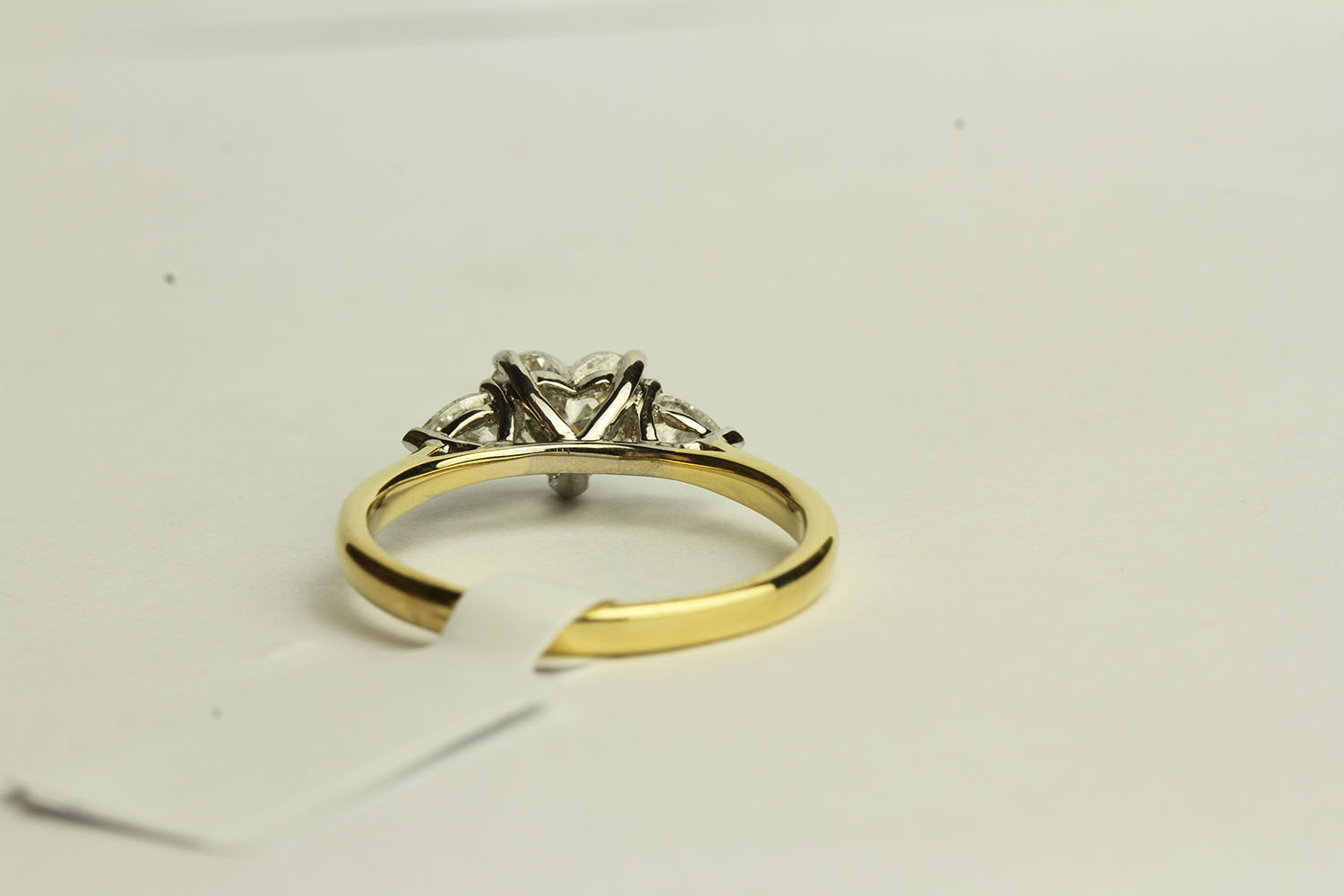 Heart Shaped Diamond Ring, set with 1 heart shaped diamond, 2 pear shaped diamonds - Image 3 of 3