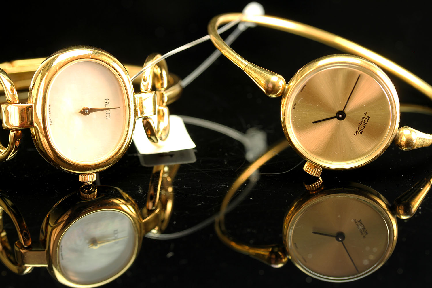 ***TO BE SOLD WITHOUT RESERVE*** GROUP OF 2 LADIES WATCHES INCLUDING GUCCI AND MONTINE, Gucci - oval