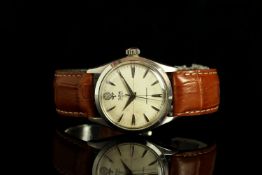 GENTLEMENS TUDOR OYSTER ROSE WRISTWATCH REF. 7934, circular patina hairline dial with arrow head