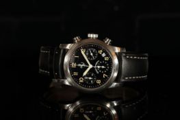 GENTLEMENS GIRARD PERREGAUX FERRARI CHRONOGRAPH WRISTWATCH REF. 8020, circular black triple register