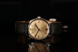 GENTLEMENS ULYSEE NARDIN AUTOMATIC DATE WRISTWATCH, circular bronze dial with a date window at 3,