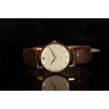 GENTLEMANS ROLEX PRECISION 9CT WRISTWATCH 12376, round, silver with gold hands, gold baton markers,