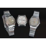 GROUP OF SEIKO 5 AUTOMATIC WRISWATCHES, two in working order, grey dial with gold rings is not