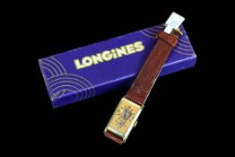 Rare Longines 18ct Solo Tempo Doctors Watch, rectangular 18ct gold case, 19.5mm, duel dials, the