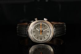 GENTLEMENS OMEGA CHRONOSTOP, circular grey dial with hour markers, 34mm x 39mm case with screw