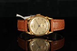 BEING SOLD WITHOUT RESERVE , GENTLEMAN'S VINTAGE TAVIE WATCH, round, gold dial with silver hands,