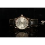 GENTLEMANS MONT BLANC PL 390106,round,silver dial and hands, silver arabic markers, snap back,