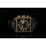 GENTLEMENS FORTIS CHRONOGRAPH WRISTWATCH, black dial with arabic numbers, day and date at 3 0'clock,