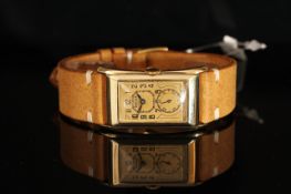 GENTLEMENS ROLEX PRINCE, rectangular gold colour dial with arabic numbers, small seconds at 6 0'