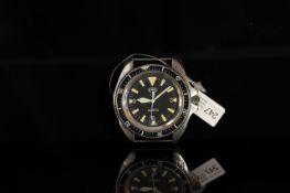 GENTLEMENS CWC DIVERS WRISTWATCH HEAD ONLY 7573314, circular black dial with hour markers and arabic