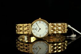 *TO BE SOLD WITHOUT RESERVE* LADIES RAYMOND WEIL DATE WRISTWATCH, circular two tone dial with gold