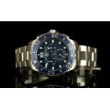 GENTLEMANS TAG HEUER AQUARACER CHRONOGRAPH, MODEL CAN1011,round, blue dial with illuminated hands,