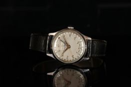 GENTLEMANS BAUME & MERCIER 4472361,round, silver dial with gold hands,gold Arabic markers,day-date