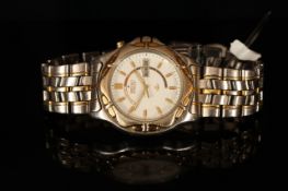 GENTLEMAN'S SEIKO KINETIC , MODEL 5M43, round, white dial with gold hands, gold baton markers, day