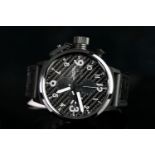 GENTLEMEN'S U-BOAT ITALO FONTANA FLIGHT DECK WRISTWATCH REF U-7750/50 W/BOX, circular black dial