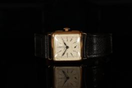 RARE GENTLEMEN'S OMEGA 18K GOLD GUILLOCHE DIAL VINTAGE WRISTWATCH, rare square off white guilloche