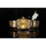 MID SIZE ROLEX OYSTER PERPETUAL DATEJUST DIAMOND SET WRISTWATCH W/ BOX REF. 6827, circular gold