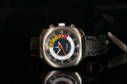 GENTLEMEN'S MEMOSAIL YACHTING WRISTWATCH, circular multi coloured dial with numerous tracks and