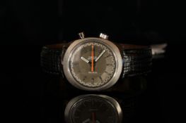 GENTLEMENS OMEGA CHRONOSTOP, circular grey dial with hour markers, 34mm x 39mm case with screw
