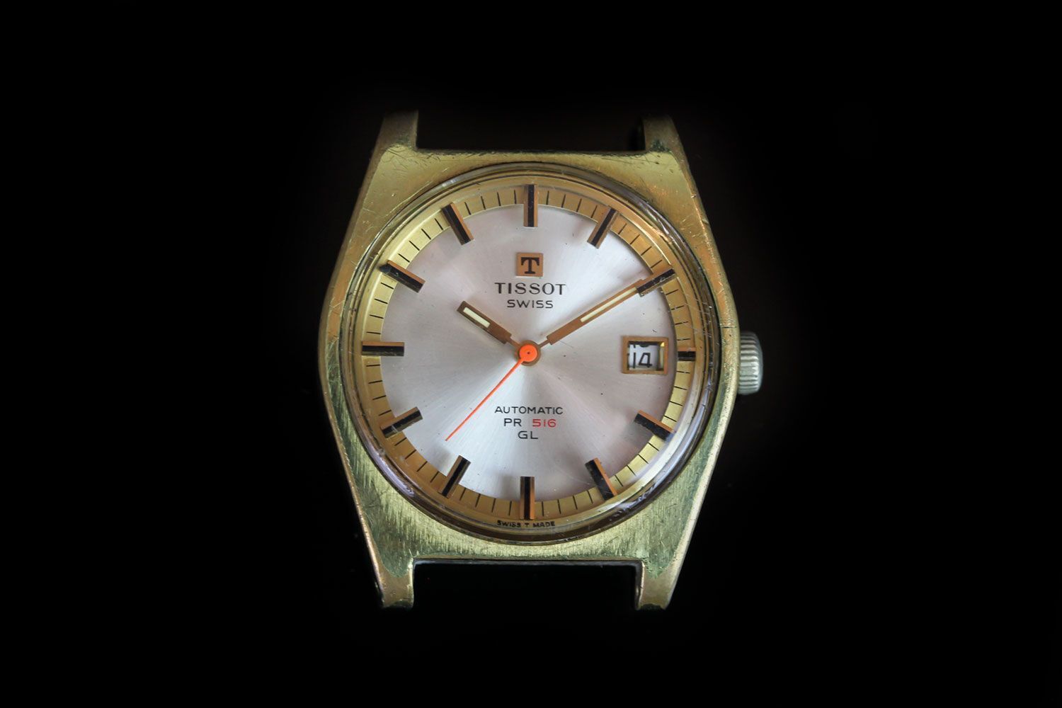 GENTLEMEN'S TISSOT AUTOMATIC PR 516 GL WRISTWATCH, circular silver dial with interesting raised