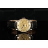 GENTLEMENS LONGINES CALATRAVA WRISTWATCH CIRCA 1946 REF. 23424, circular patina dial with black