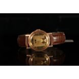 GENTLEMANS GOLD PLATED GRUEN VINTAGE WATCH.round, gold dial with gold hands,32mm case,manual wind,