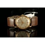 GENTLEMENS OMEGA 18CT GOLD SEAMASTER AUTOMATIC WRISTWATCH, circular cross shaped hairline dial