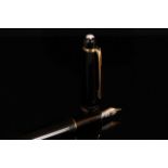 GENTLEMANS MONT BLANC MEISTERSTUCK FOUNTAIN PEN, BT1348288, black resin with gold livery, 14k two