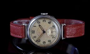 GENTLEMEN'S LONGINES/ PAGE KEEN & PAGE VINTAGE WRISTWATCH CIRCA 1920/30, circular silver dial with