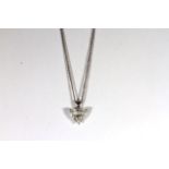 18CT WHITE GOLD DIAMOND HEART PENDANT,ESTIMATED AS 3.07CT TOTAL,colour J, clarity SI2,