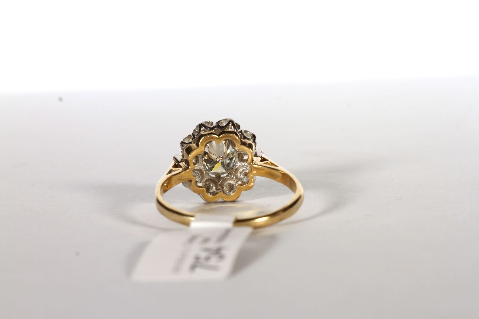 Diamond Cluster Ring, set with a central diamond approximately 0.73ct, surrounded by 2 baguette - Image 3 of 3