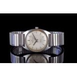GENTLEMENS ZENITH SPORTO WRISTWATCH, circular silver dial with black hour markers and minute