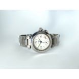 GENTLEMANS CARTIER PASHA MODEL 2324, SN CC558....round, white dial with illuminated sword hands,