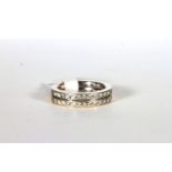 18CT WHITE AND YELLOW GOLD HALF ETERNITY RING ,set with 26 brilliant cut diamonds estimated as 0.
