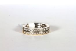 18CT WHITE AND YELLOW GOLD HALF ETERNITY RING ,set with 26 brilliant cut diamonds estimated as 0.