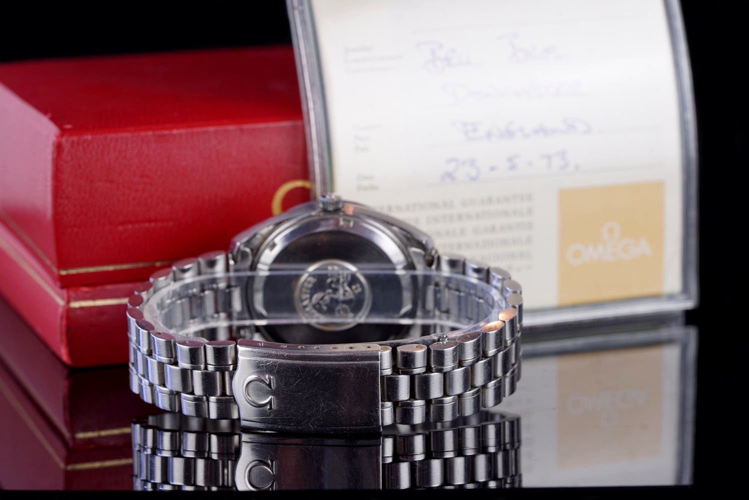 GENTLEMENS OMEGA SEAMASTER ELECTRONIC F300HZ WRISTWATCH W/ BOX & PAPERS REF. 198.001, circular linen - Image 2 of 2