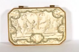 Rare circa 17th century Ivory Box, depicting a Human Sacrifice, Possible South Sea Origin, large