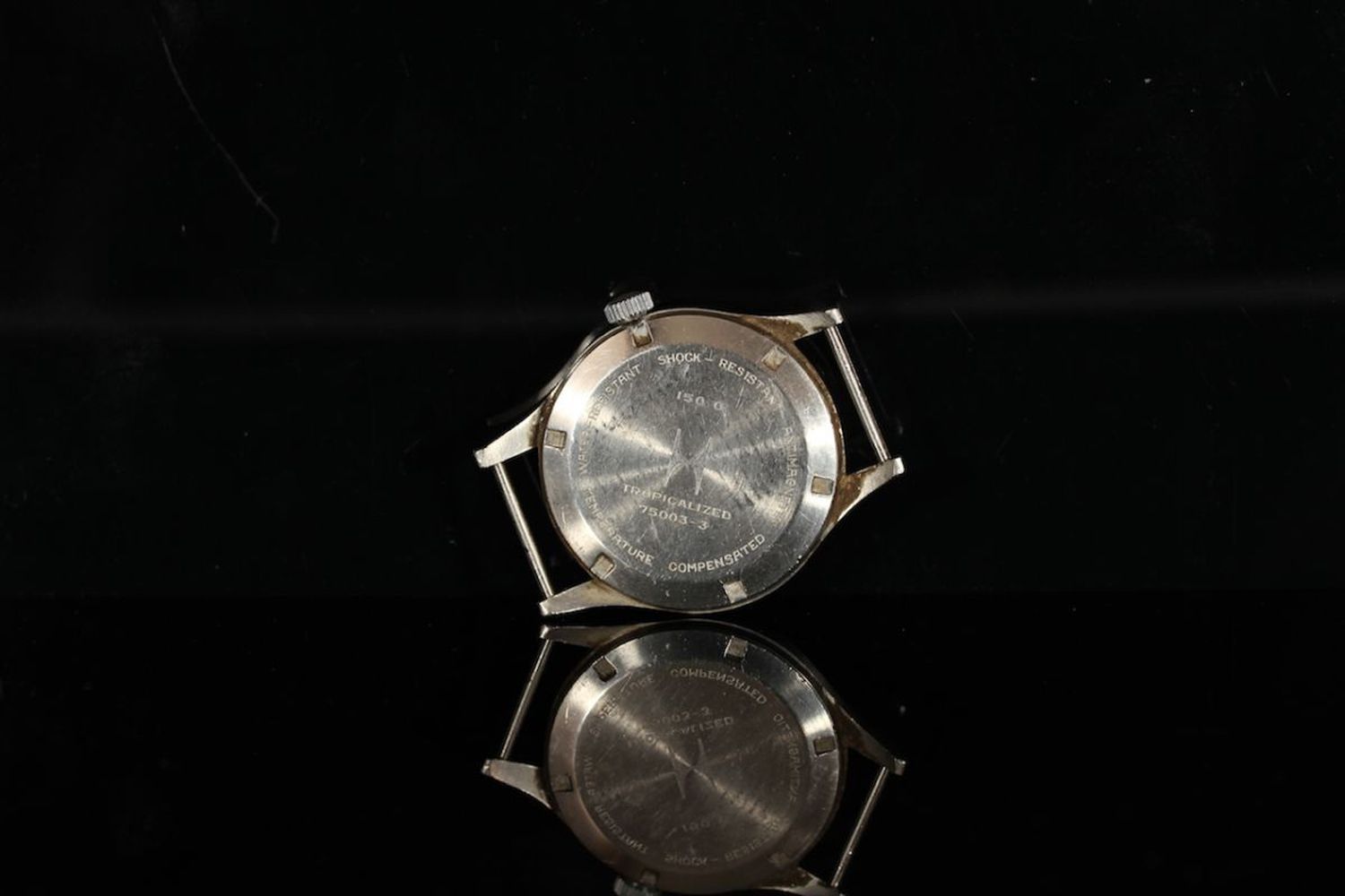 GENTLEMENS HAMILTON G.S. TROPICALIZED WRISTWATCH REF. 1 680 984, circular patina black dial with - Image 2 of 2