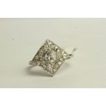 Diamond Cluster Ring, set with 1 centre round brilliant cut diamond approximately 0.36ct, surrounded