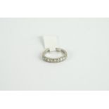 9CT WHITE GOLD HALF ETERNITY RING ESTIMATED 0.50CT TOTAL, total weight 3.1 gms, ring size L.