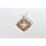 8CT WHITE GOLD AND ROSE GOLD FLOWER PENDANT, SET WITH AN ESTIMATED 0.75CT OF DIAMONDS, dimensions