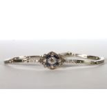 Diamond and Sapphire bracelet, set with diamonds estimated total 0.65ct, set with 8 sapphires,