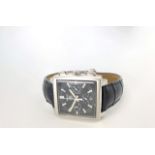 GENTLEMANS TAG HEUER MONACO CHRONOGRAPH MODEL CW2111-0, square, black dial with silver illuminated