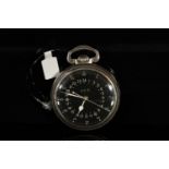 VINTAGE HAMILTON GCT MILITARY MASTER NAVIGATOR WATCH, circular black dial with patina off white