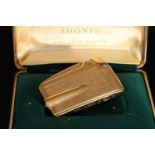 9CT VINTAGE RONSON ADONIS VARAFLAME LIGHTER, 9ct sheath,58x46mm case, hallmarked 9ct, comes with box