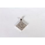 18CT WHITE GOLD DIAMOND SET FLOODLIGHT PENDANT, diamonds estimated as 2.00ct total, dimensions 15x