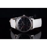GENTLEMENS OMEGA AUTOMATIC SEAMASTER WRISTWATCH REF. 165.002, circular black gloss dial with